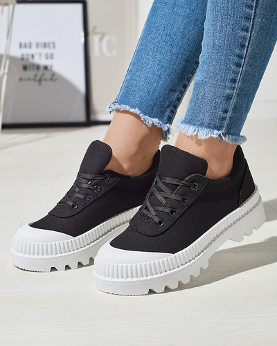 Dámské černé tenisky s bílou Comp podrážkou - Obuv