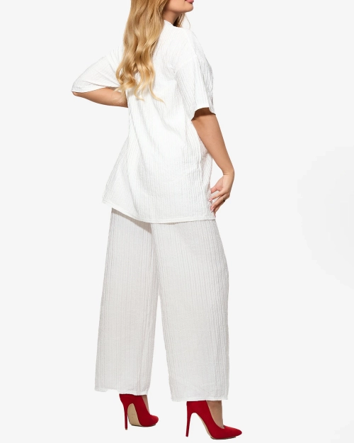 Жіночий ребристий комплект білого кольору - Одяг