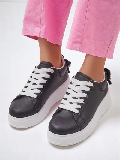 Royalfashion Жіночі спортивні кросівки на платформі з бантом Рібон