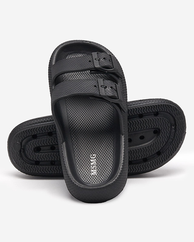 Жіночі чорні тапочки з пряжками Eckos - Взуття