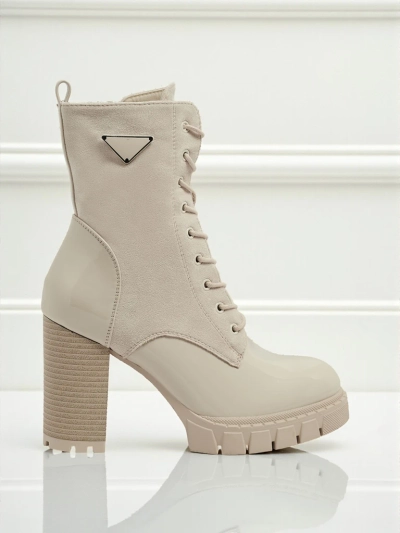 Dámské kotníkové boty eko semišové na sloupku Event Bramble