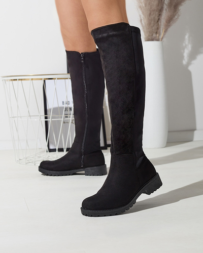 OUTLET Жіночі чорні чоботи з екозамші Asogg- Footwear