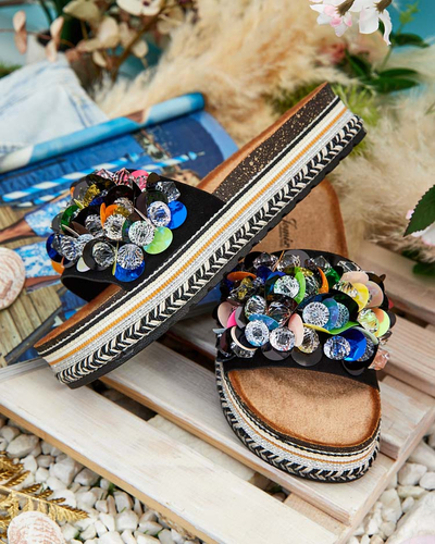 Жіночі шльопанці Royalfashion Loassa зі стразами