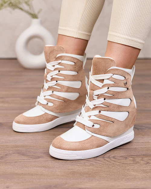 Royalfashion Світло-коричневі жіночі спортивні черевики Pamstinsa на підборах