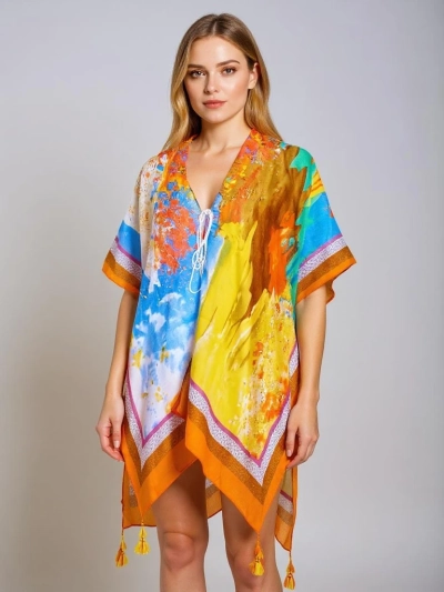 Kolorowe Pareo Callista by Royalfashion – Zwiewna Sukienka plażowa do kolan