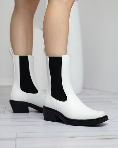 Bílé dámské vysoké slip on boty Darran - Obuv