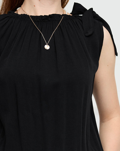 Dámské černé midi šaty bez rukávů - Oblečení