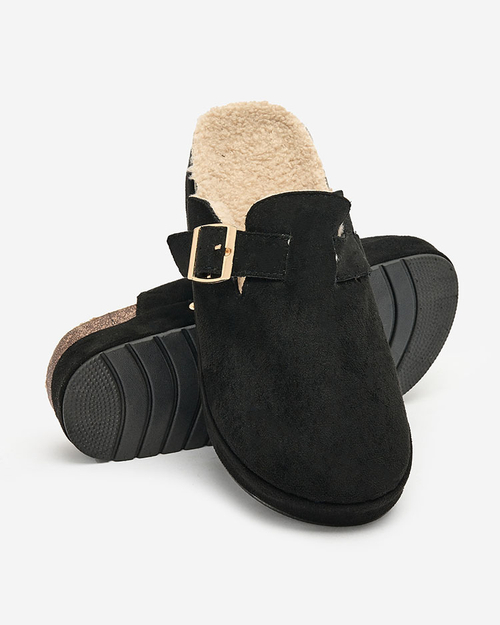 Royalfashion Жіночі капці з овчиною та пряжкою Kajis