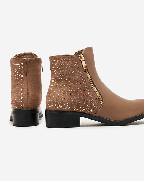 Royalfashion Чорні жіночі чоботи із золотою парчею Brosecco