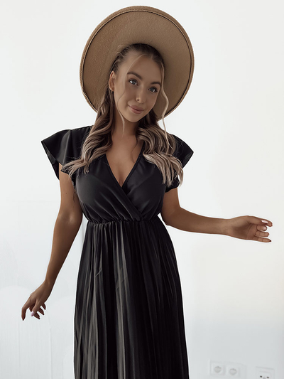 Royalfashion Dámské plisované midi šaty