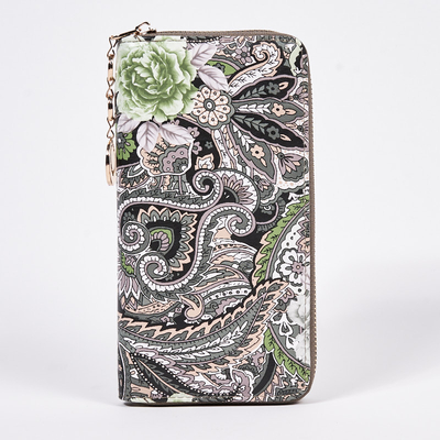 Зелений жіночий великий гаманець з модним візерунком - Аксесуари