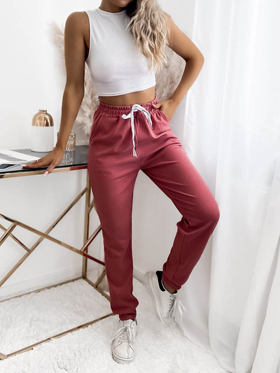 Royalfashion Tmavě růžové dámské tepláky PLUS SIZE