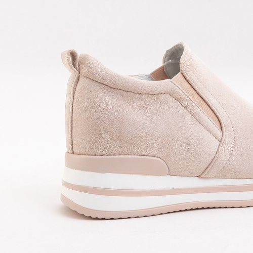 Бежеві жіночі кросівки на платформі Afita