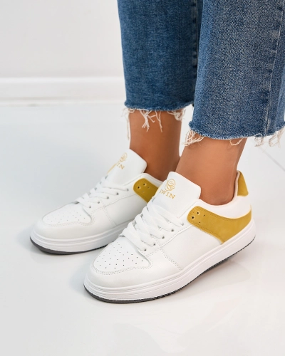 Royalfashion Mustard white dámská sportovní obuv Elevace