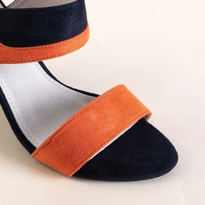 OUTLET Námořnické modré a oranžové dámské sandály od Tiffan - Footwear