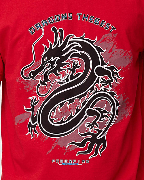 Червона бавовняна чоловіча футболка з принтом - Одяг