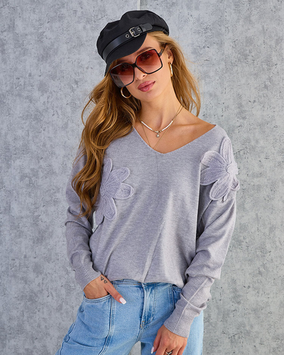Royalfashion Тонкий жіночий светр з квітами