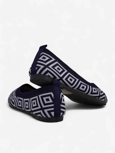 Royalfashion Textilní dámské baleríny s geometrickým potiskem Metric