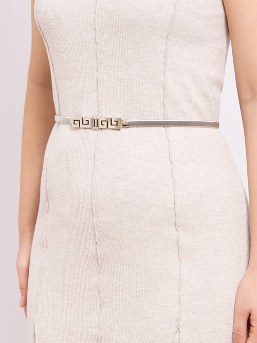 Жіночий металевий срібний пасок Heraklesa Greca glamour стильний 64-100 см