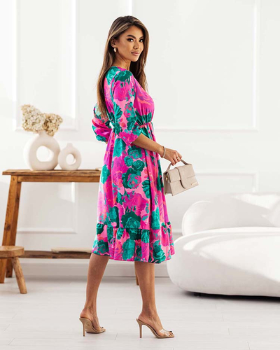 Royalfashion Dámské midi šaty s originálním vzorem