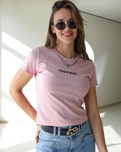 Royalfashion Dámské bavlněné crop top s nápisem
