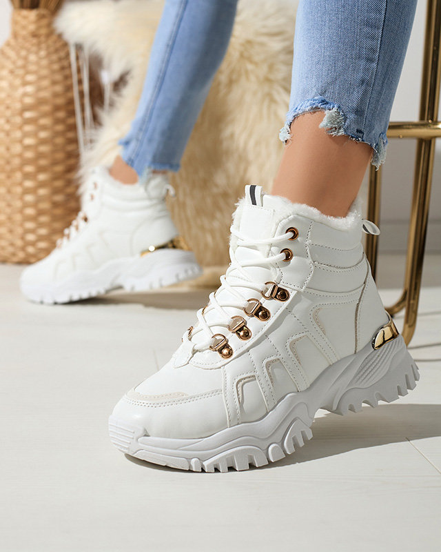 Bílé sněhule z ekokůže Vetorr- Obuv