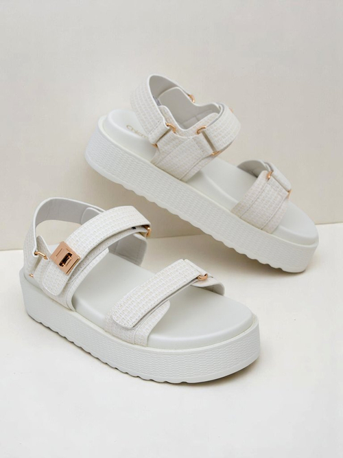 Royalfashion Kallisto – Білі жіночі сандалі на платформі, екологічна шкіра