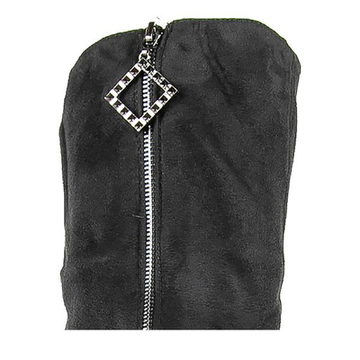 Чорні ботфорти з еко-замші на вищому каблуці Slavonea - Взуття