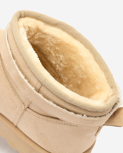 Royalfashion Světle hnědé dámské boty a'la snow boots s ornamentem Parisela