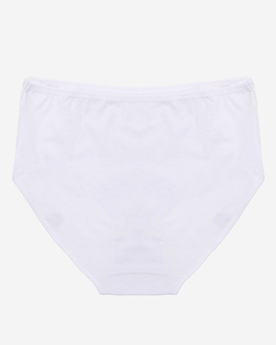 Dámské bílé bavlněné kalhotky s krajkou PLUS SIZE - Spodní prádlo