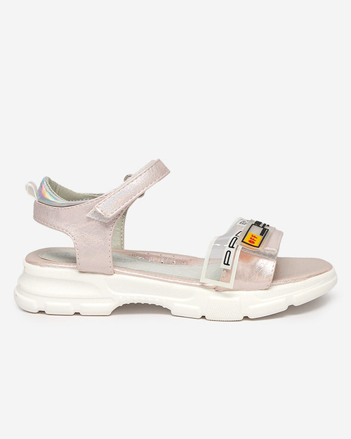 Світло-рожеві блискучі босоніжки для дівчат Lorij - Взуття