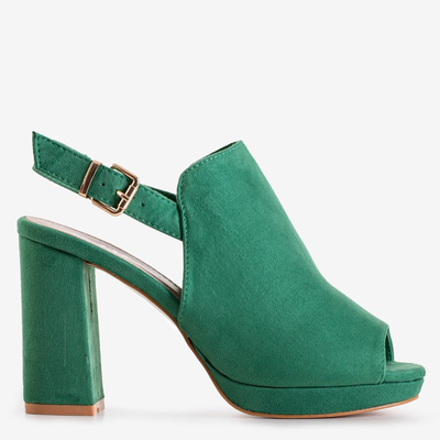 Зелені жіночі босоніжки на високих підборах Wefira