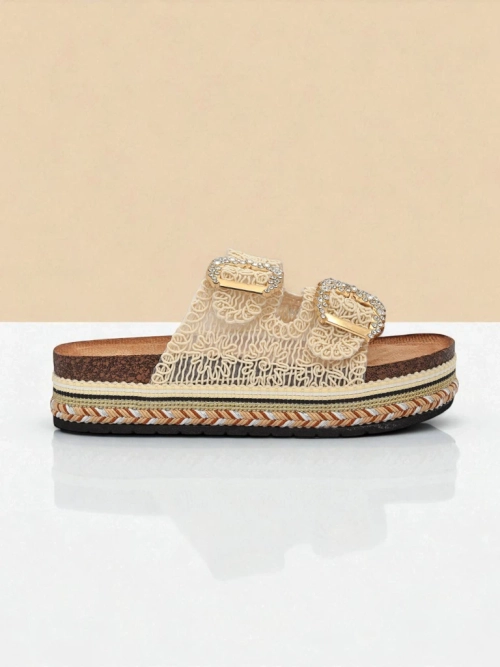 Royalfashion Жіночі мюлі з пряжками зі стразами GlamCork