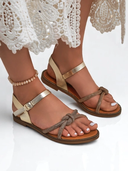 Royalfashion Dámské sandály s ozdobnými цирконии Bella Shine