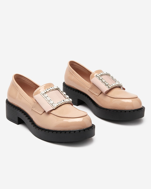 Лакові туфлі з пряжкою нюдового кольору Fogim- Footwear