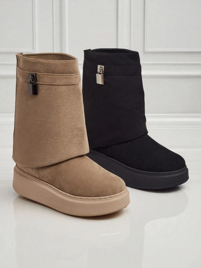 Krátké boty a'la sněhule dámské s připínacím svrškem Elizze