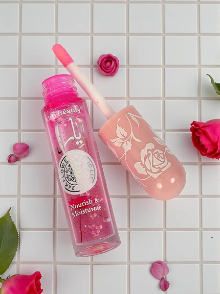 Lesk na rty s třpytkami měnící barvu