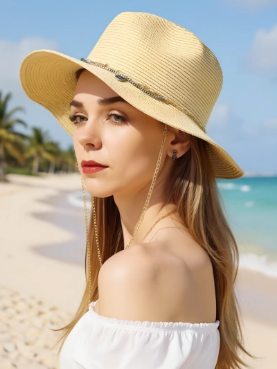 Royalfashion Жіночий солом'яний капелюх Golden Halo