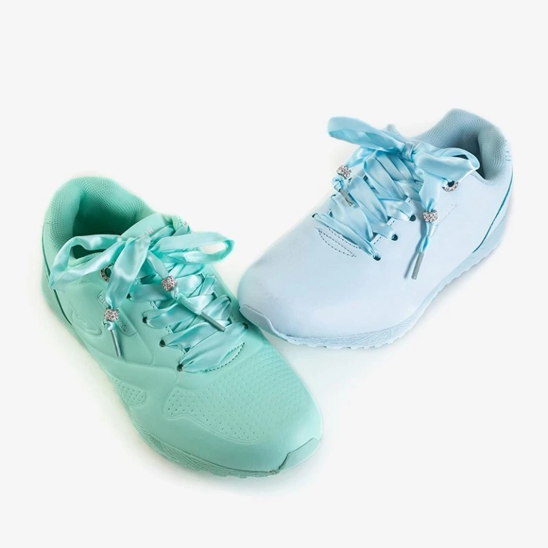 OUTLET Modré dámské sportovní boty svázané stuhou Minorina - obuv