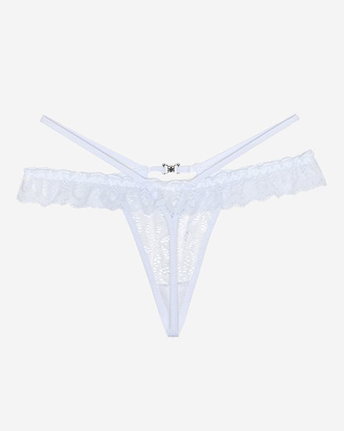 Жіночі білі мереживні стрінги - Білизна