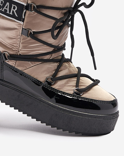 Жіночі лаковані снігоступи золотисто-рожевого кольору Fursav- Footwear