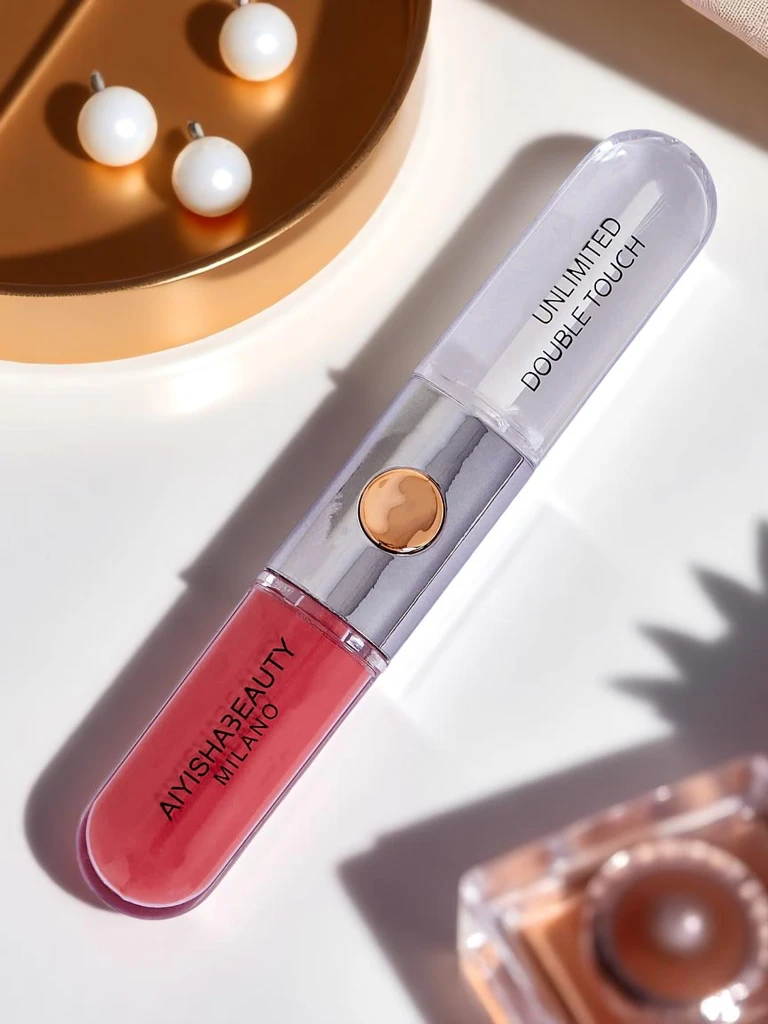 Rtěnka a čirý lesk na rty 2-v-1 Cherry Mocha