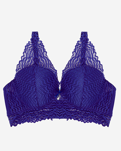 Кобальтовий чуттєвий мереживний бюстгальтер - Нижня білизна