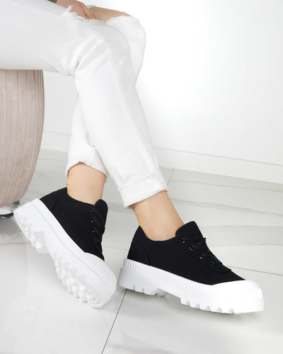 OUTLET Dámské černé tenisky s bílou Comp podrážkou - Obuv