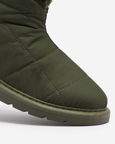 Tmavě zelené dámské boty a'la snow boots Amirfu- Obuv