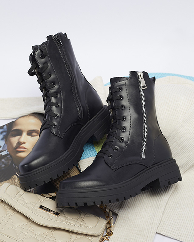 Černé dámské boty bagger s plochou podrážkou Fetisa - Obuv