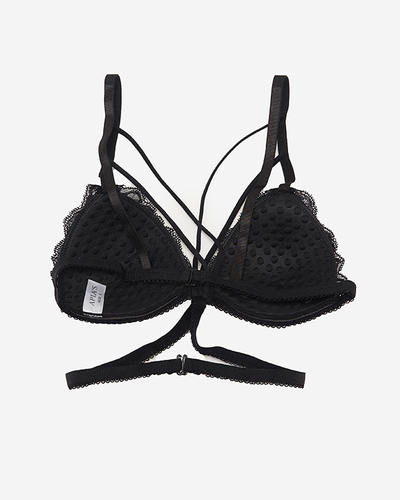 Černá dámská podprsenka s krajkou a ramínky - Spodní prádlo