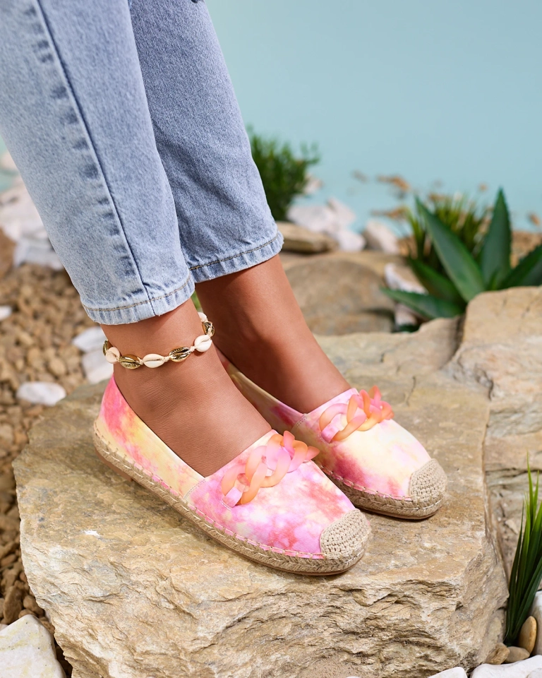 Royalfashion Růžové dámské espadrilky s potiskem Serffio