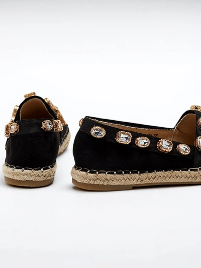 Černé dámské espadrilky s krystaly Wamba - obuv