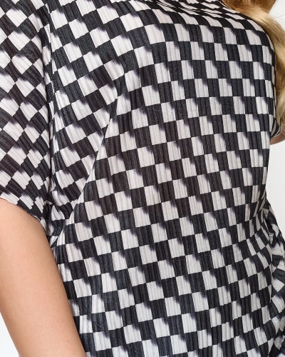 Чорний жіночий плісирований візерунчастий комплект - Одяг